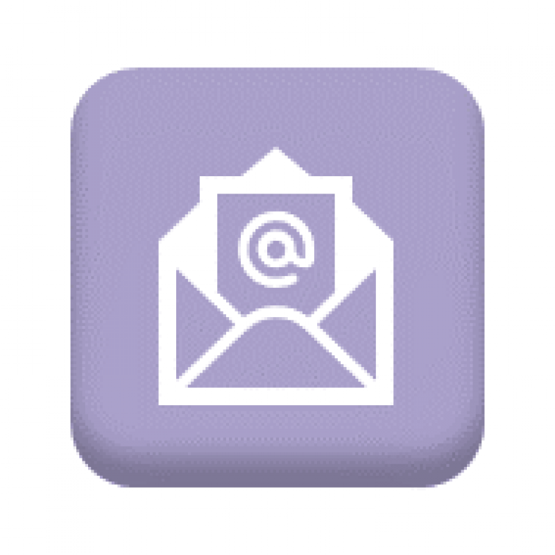 Icon featuring an illustration of an open email.