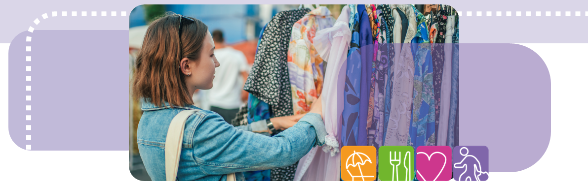 Image of person looking through rail of clothing